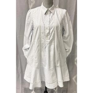 Tuckernuck White Malibu Mornings Lace Inset Callahan Shirt Dress Size Medium